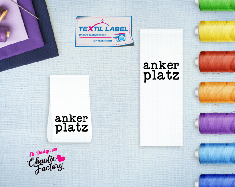 Labels Anker Platz Motiv, Textiletiketten mit Motiven von Chaotic-Factory SM004