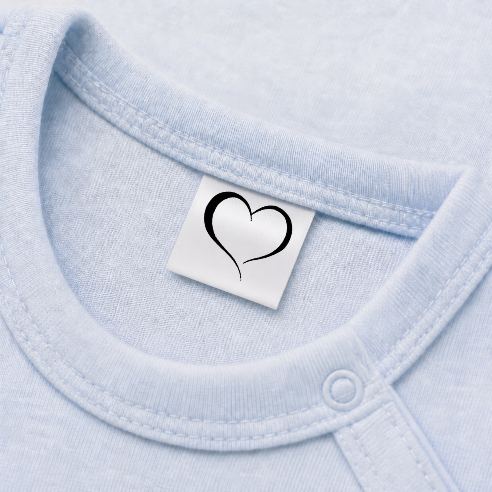 Textiletiketten Handmade with Love mit großem Herz 5 Handmade mit Herz – Anwendung