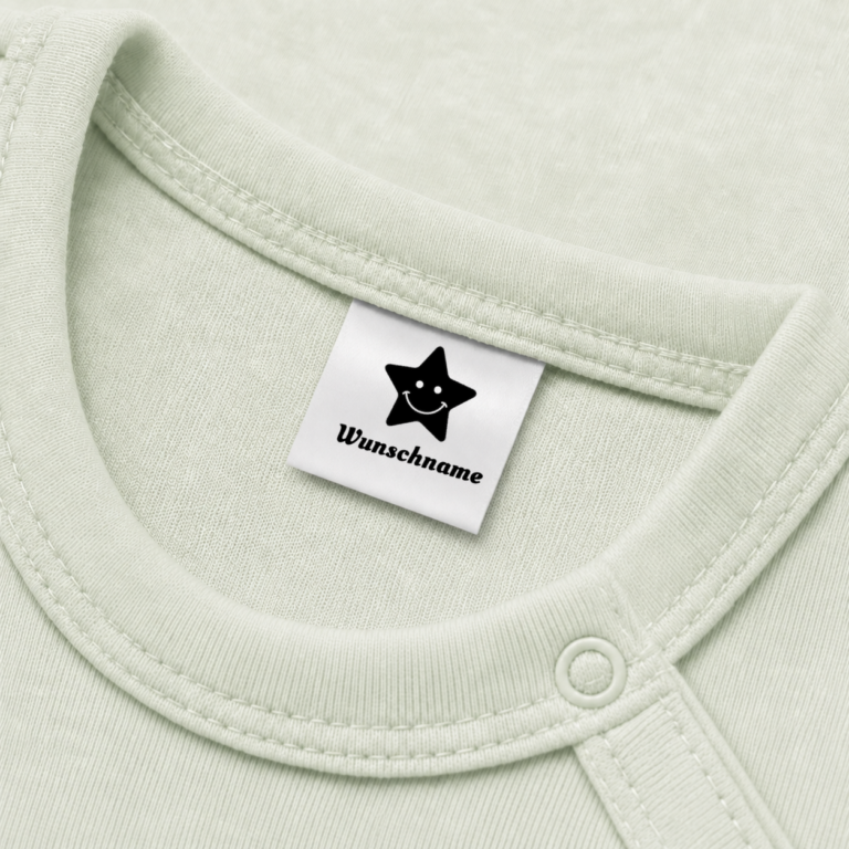 Textiletiketten mit Stern Motiv und Wunschnamen Namensetiketten