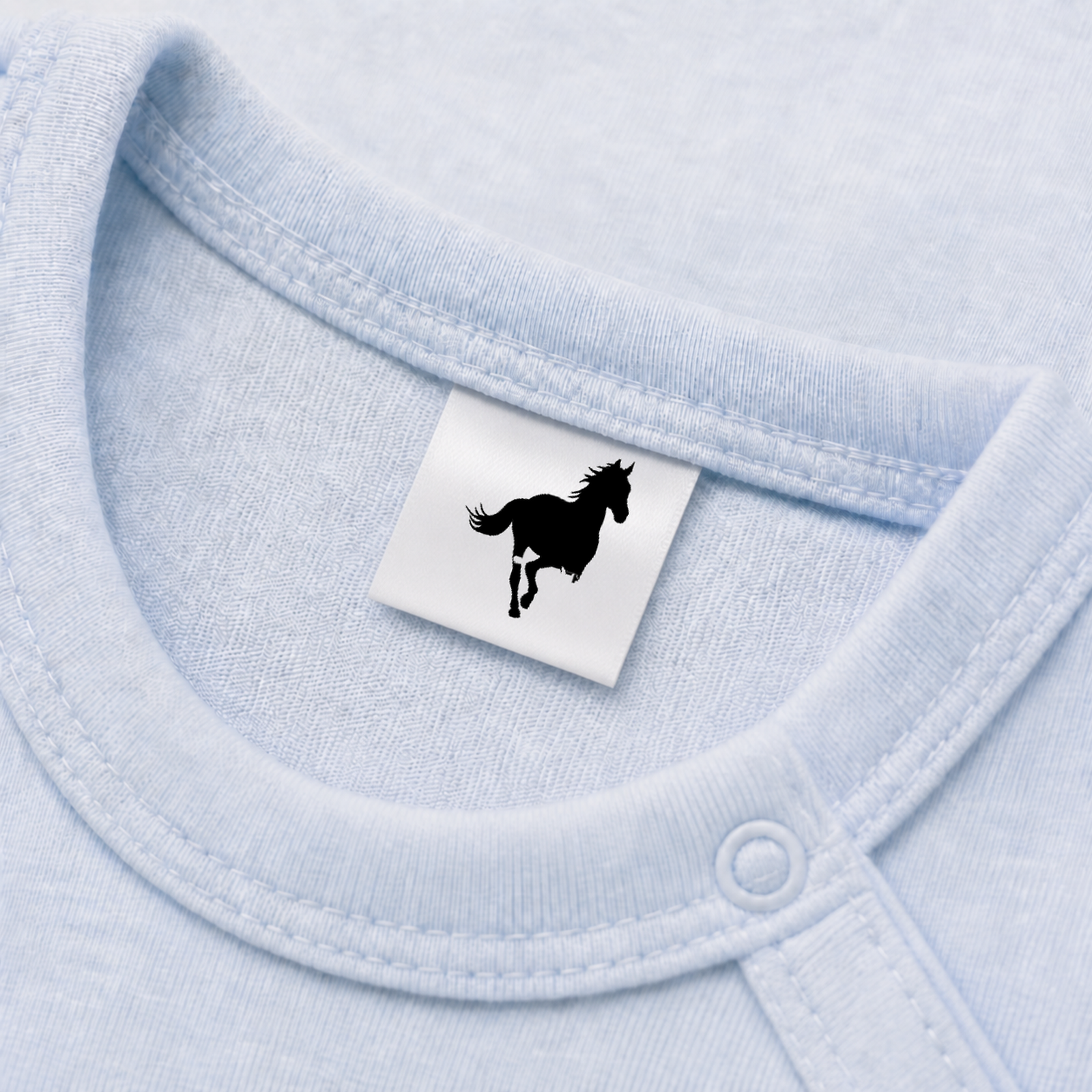 Textiletiketten mit Pferde Motiv zur Größenbeschriftung 5 Textiletiketten mit Pferde Motiv zur Größenbeschriftung – Anwendung