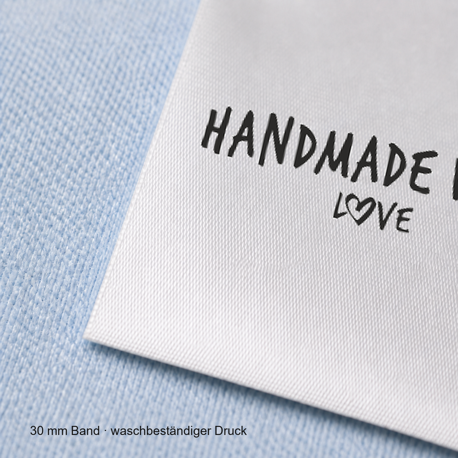 Textiletiketten Handmade with Love mit kleinem Herz 6 Handmade mit kleinem Herz – Materialqualität